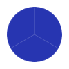 Blue circle divided into thirds by a slightly lighter blue line.