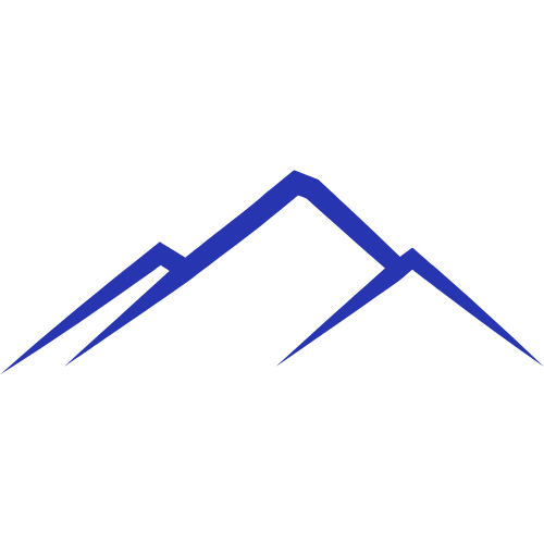 3 minimalist graphic design blue mountains.